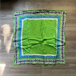 FRNCH  Paris Green Blue Square Scarf Sleeveless Print Summer Shirt One Size Photo 1