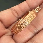 STS KARIS Basket Weave Knot Design Rose Gold Plated Hoop Earrings 10g. Pink Photo 10