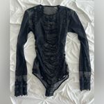 Chic Black Sheer Lace Bodysuit Photo 4