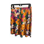Talbots Skirt Small Petite Floral Island Cotton Stretch A Line Orange Pink Green Photo 1