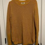 Akini  Dark Yellow Crewneck Cotton Blend Sweater With Side Zip Size M Photo 0