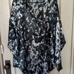 VTG Women’s 3X Button Down Black & Silver Minimalist Urban Chic Blouse Photo 0