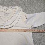 Neon Buddha Beige Raw Seam Long Sleeve‎ Jersey Ruffle Top Tee Shirt Womens Small Tan Photo 7