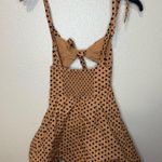 Revolve Majorelle Lilly Mini Dress in Tan & Black Dot Photo 5
