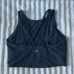 Athleta  Black Fitted Sleeveless Crop Tank Top Photo 2