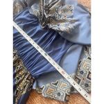 Live and let live  Boho Asymmetric Blue Aztec Dress Cape Yoke Size S Photo 2