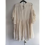 Umgee ‎ Boho Bliss Floral Embroidered Mini Dress - Ivory, Bell Sleeves, Size M Photo 4