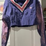 Champion Purple Cropped V Neck Sweatshirt️️ Photo 0