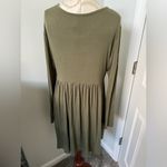 Himone Scoop Neck Long Sleeve Knee Length Dress Large Green Photo 4