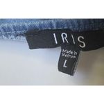 Iris Denim Tank Top Shirt Sleeveless Lace Up Stretch Size Large Photo 4