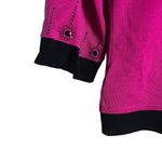 Ming Wang  Magenta Pink Black Rhinestone Embellished Cardigan Sweater Size Small Photo 7