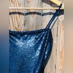 Free People Time to Shine Navy Blue Sequin Slip Dress Photo 3