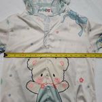 Women’s Kawaii Top Teddy Bear Ruffles Button Shirt Pajama Lounge size Small Photo 6