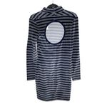 T Alexander Wang Dress Size S NEW Women's Velour Long Sleeve Turtle Neck Stripe Gray Photo 3