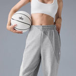 Alo Yoga NWOT Make Waves Sweatpants Joggers Athletic Heathered Grey Tonal Size M Photo 0