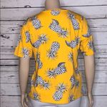cj banks NWT Size X 14W Yellow Pineapple Print Short Sleeve V-Neckline Knit Top Photo 3