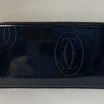 Cartier Black Patent Leather Happy Birthday Zip Around Wallet - Preowned Photo 1