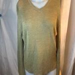 Ralph Lauren Linen Gold V-Neck Sweater Photo 0