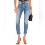 RE/DONE High Rise Button Fly Ankle Crop Stretch Jeans in Light 27 Size 27 Photo 2