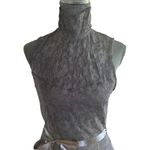 Arden B . Black High Neck Lace Mini Dress with Satin Waist Tie – Size M – NWT Photo 1