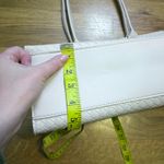 Light Gray Basket Weave Faux Leather Tote Purse Carry on Travel Everyday Basic Photo 4