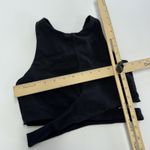 Athleta Sports Bra Womens XS Black High Neck Racerback Cutout Wrap Hem Crop Top Photo 3