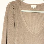 Gentle Fawn  Tan Hailey Pullover Thon Knit V Neck Sweater Size Large Photo 2