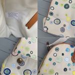 Anthropologie Beige Danielle Kroll Large Canvas Button Messenger Bag Luggage Photo 6