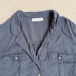 ANINE BING  Faded Black Distressed Tencel Button-Down Shirt Womens XS Photo 2