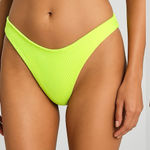 Salt + Cove Neon Yellow Textured Bikini Bottoms Women’s Size S NWT Green Photo 0