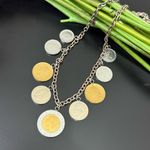 MILOR Italy 925 Sterling Silver Genuine Italian Lire Coin Charm 20” Necklace 57g Photo 0