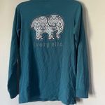 Ivory Ella  Long sleeve pocket T-shirt teal elephant size small Photo 0