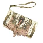 Lace Fringe Trifold Crossbody Wallet. Photo 0