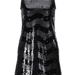 Emporio Armani  NWT Black Sequin Chevron Knee Length Dress Size IT 40/US 4 Photo 0