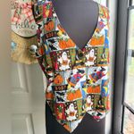 Vintage 90s Basic Editions Halloween print cotton vest, size large Black Photo 0