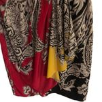Yoana Baraschi  BALINESE PAISLEY PINK BLACK GOLD SLEEVELESS PRINT FAUX WRAP DRESS Photo 1