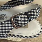 American Eagle Gingham Print Platform Wedges Shoes Women’s Size 7 Black White Photo 8
