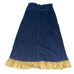 Vintage y2k early 2000s faux suede denim maxi skirt Blue Size 10 Photo 1