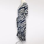 CAbi Perfect Wrap Dress Navy & White Polka Dot Midi Large Photo 4