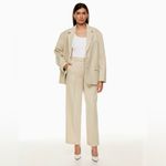 Babaton 100% Wool High Waisted Pleated Pants in Bone Cream Size 4 Photo 1