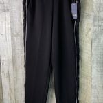 Rachel Rachel Roy Glen Lace Inset Pull On Ankle Black Pants with White Piping Size 6 Photo 2