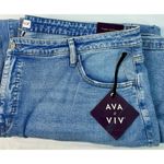 Ava & Viv Women's Jeans Size 24W Light Wash Wide Leg No Gap Waistband Denim Photo 3