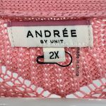 Andree by Unit  pink v-neck cardigan open knit lightweight 2X plus office casual Photo 4
