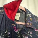Quacker Factory Jacket Embroidered Floral Blue Denim Jean Trucker Women's Size L Photo 5