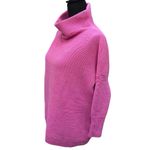 Free People Women's Small Ottoman Slouchy Tunic Cowl Neck Sweater in Hot Pink Photo 2