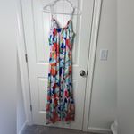 Nicole Miller NWOT New York women’s white multicolor bright floral maxi dress L Photo 5
