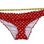 Shade & Shore NWOT Red White Polka Dot Ruched Ruffle Bikini Bottoms XL New Photo 2