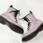 Dr. Martens Air Wair Lilac Metallic Paint Splatter Suede Combat Boots Size 7 Photo 0