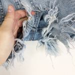 Eunina Denim Cut Off Distressed Raw Hem Embroidered Stars Shorts Small Photo 5