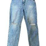 Loft Size 10 30 High Waist Rise Boyfriend Jeans Acid Wash Holes Photo 0